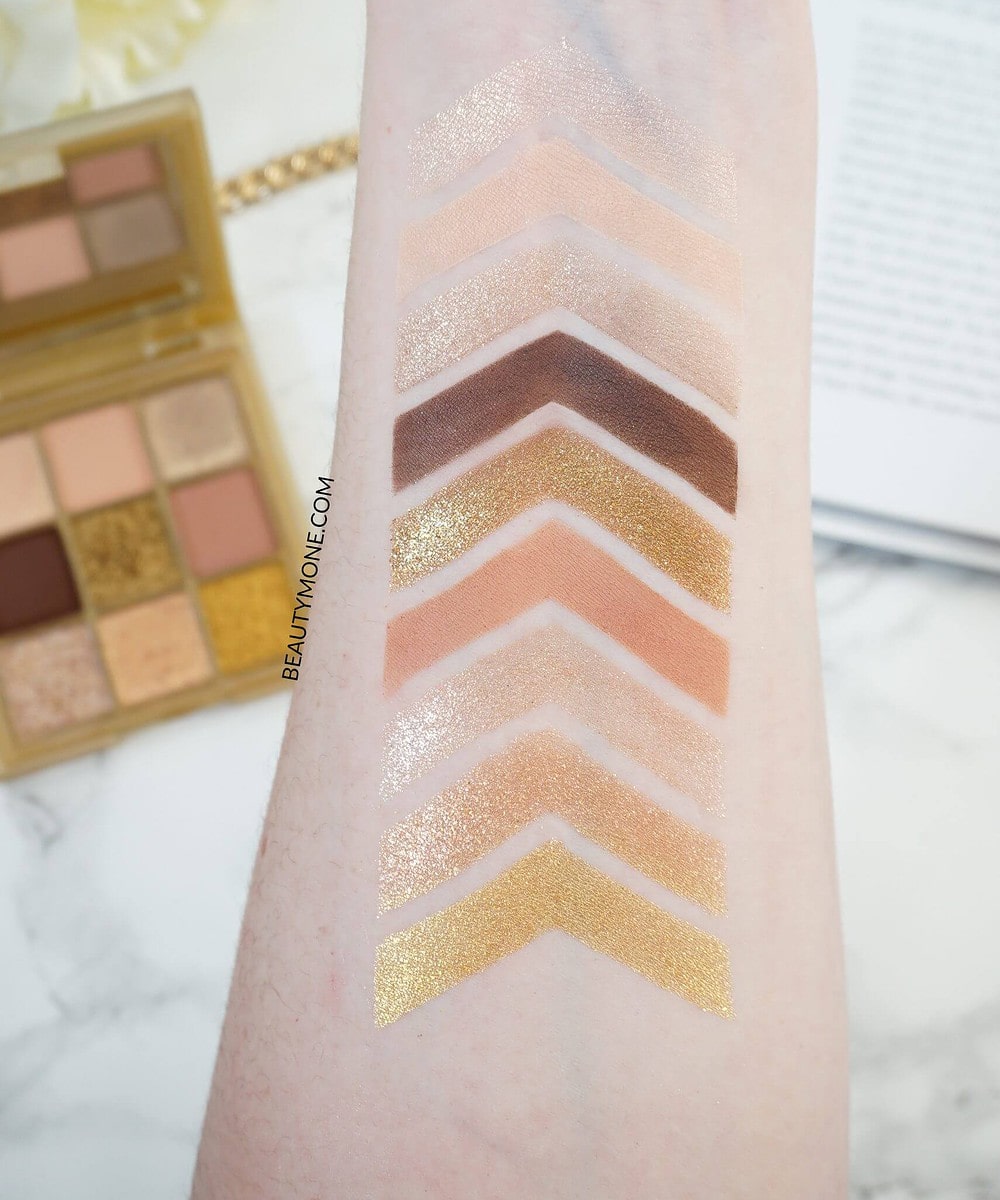 Huda Beauty Gold Obsessions Eyeshadow Palette Review ⋆ Beautymone