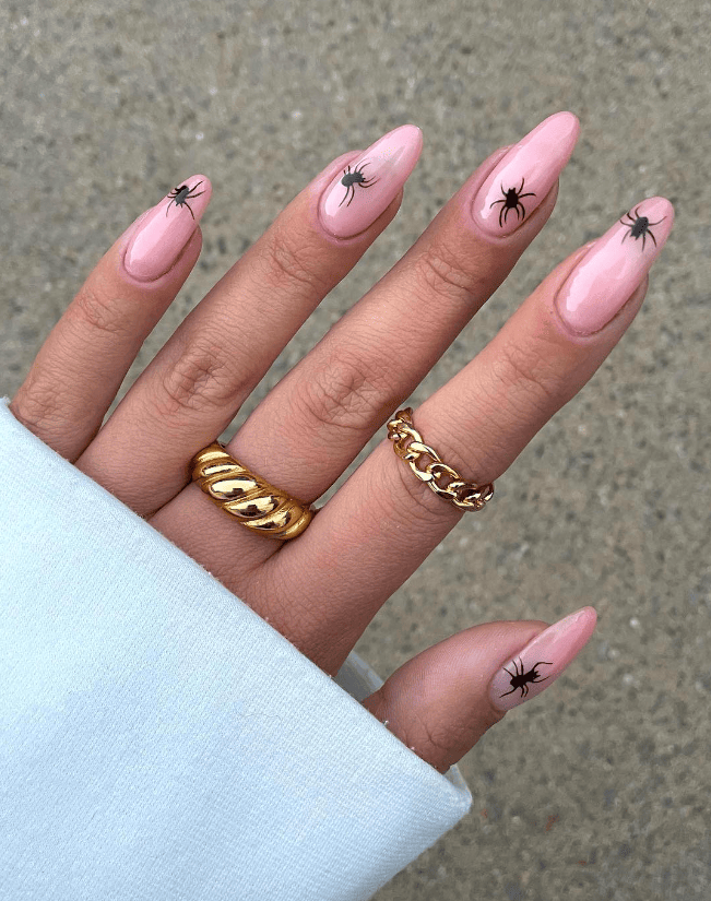 Spider And Pink Nails