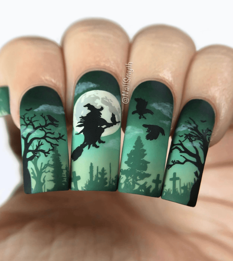 Witch Halloween Nail Design