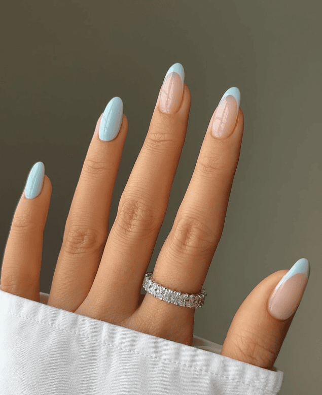 Icy Blue French Tips