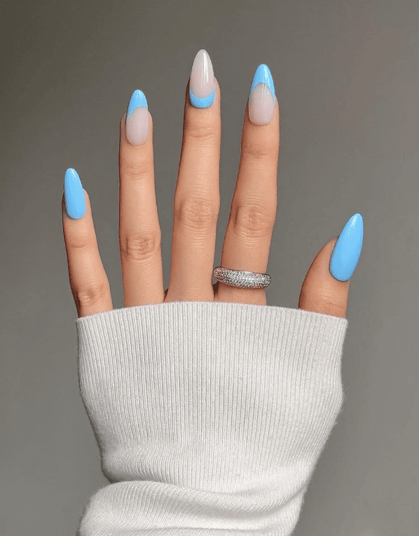 Light Blue Winter Nails