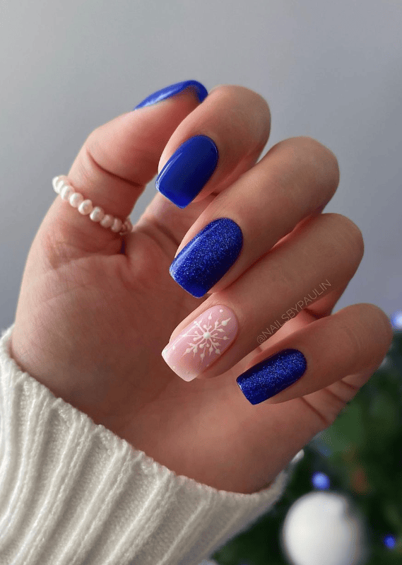 Royal Blue Nail Art Design