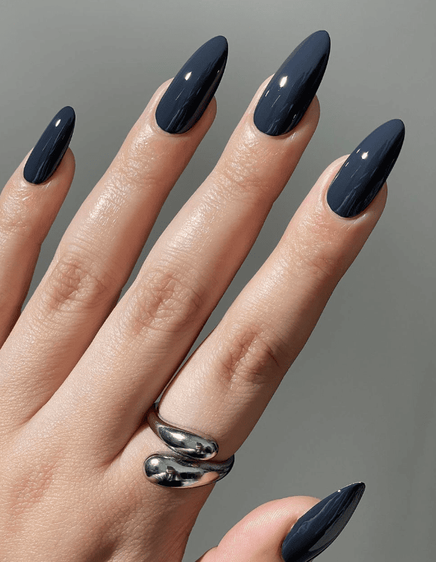 Dark Blue Winter Nails