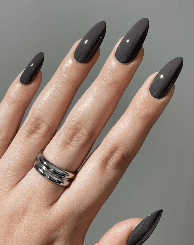 Charcoal Dark Winter Nails
