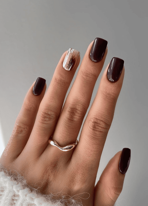 Burgundy Dark Winter Nails