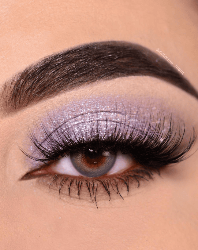 Purple Glitter Eyeshadow Look