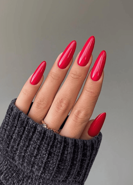 Shiny Red Nails