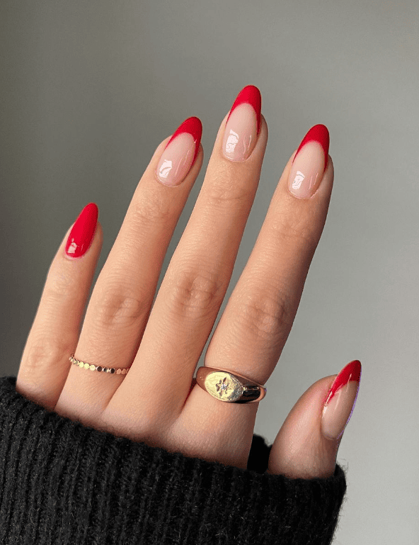 Red French Nails