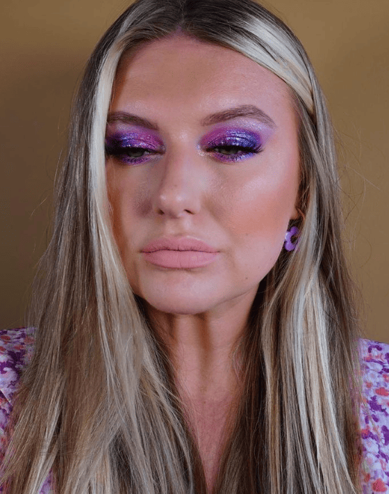 Purple Glitter Eyeshadow Makeup