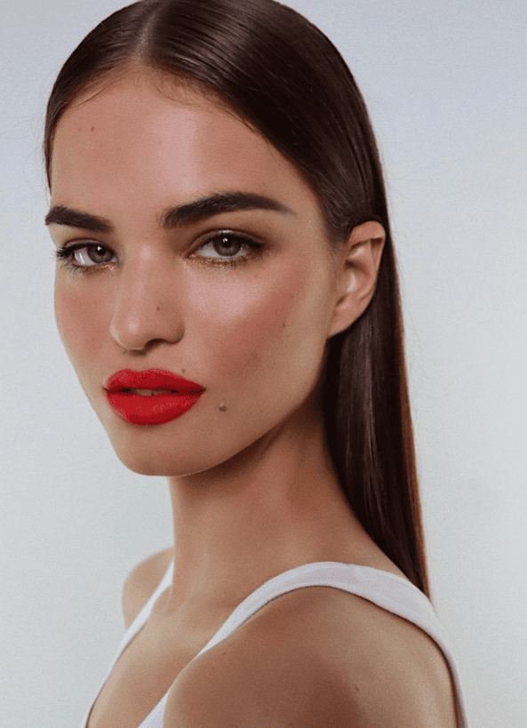 Natural Makeup With Red Lip