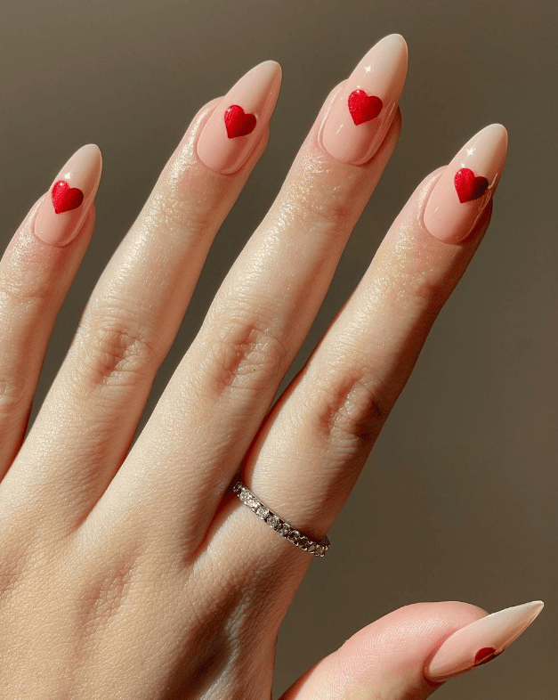 Simple Valentine's Day Nails