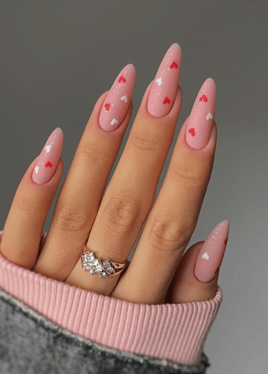 Pink Valentine's Day Nails
