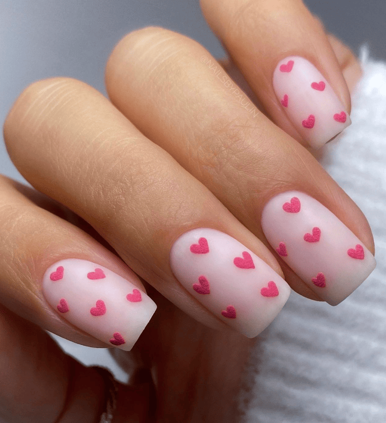 Valentine's Day Heart Nails