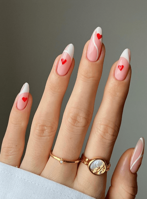 Wavy Valentine's Day Nails