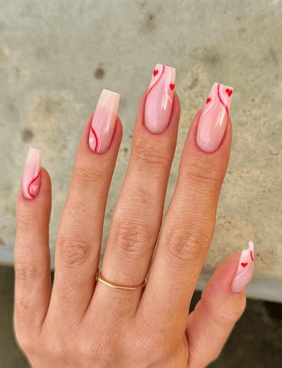 Swirl Valentine's Day Manicure