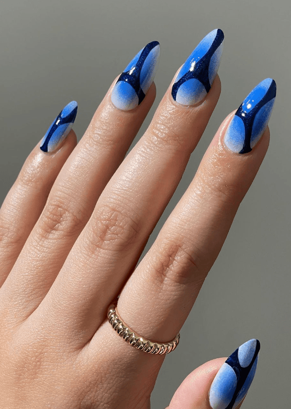 Ombre Blue Nail Art