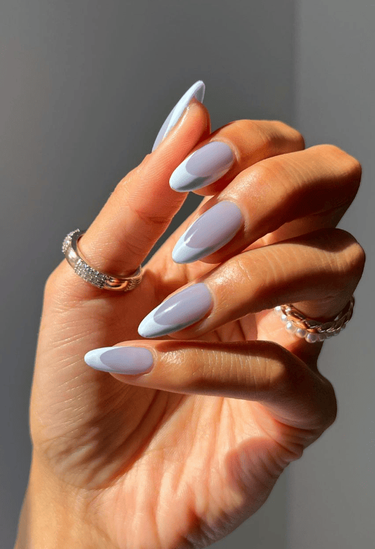 Blue French Tips Manicure