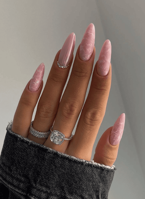 Marble Pink Nails