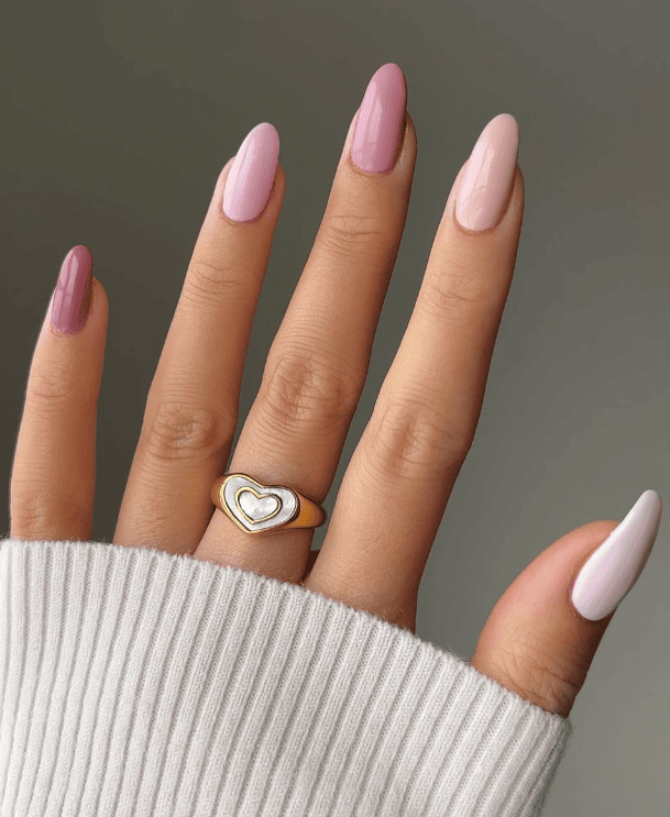 Pale Pink Gradient Nails