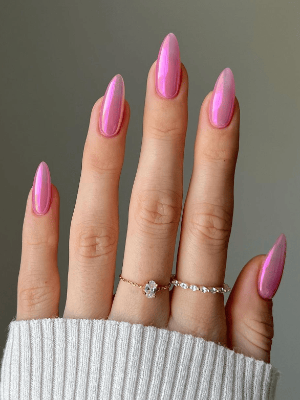 Pink Chrome Nail Inspo
